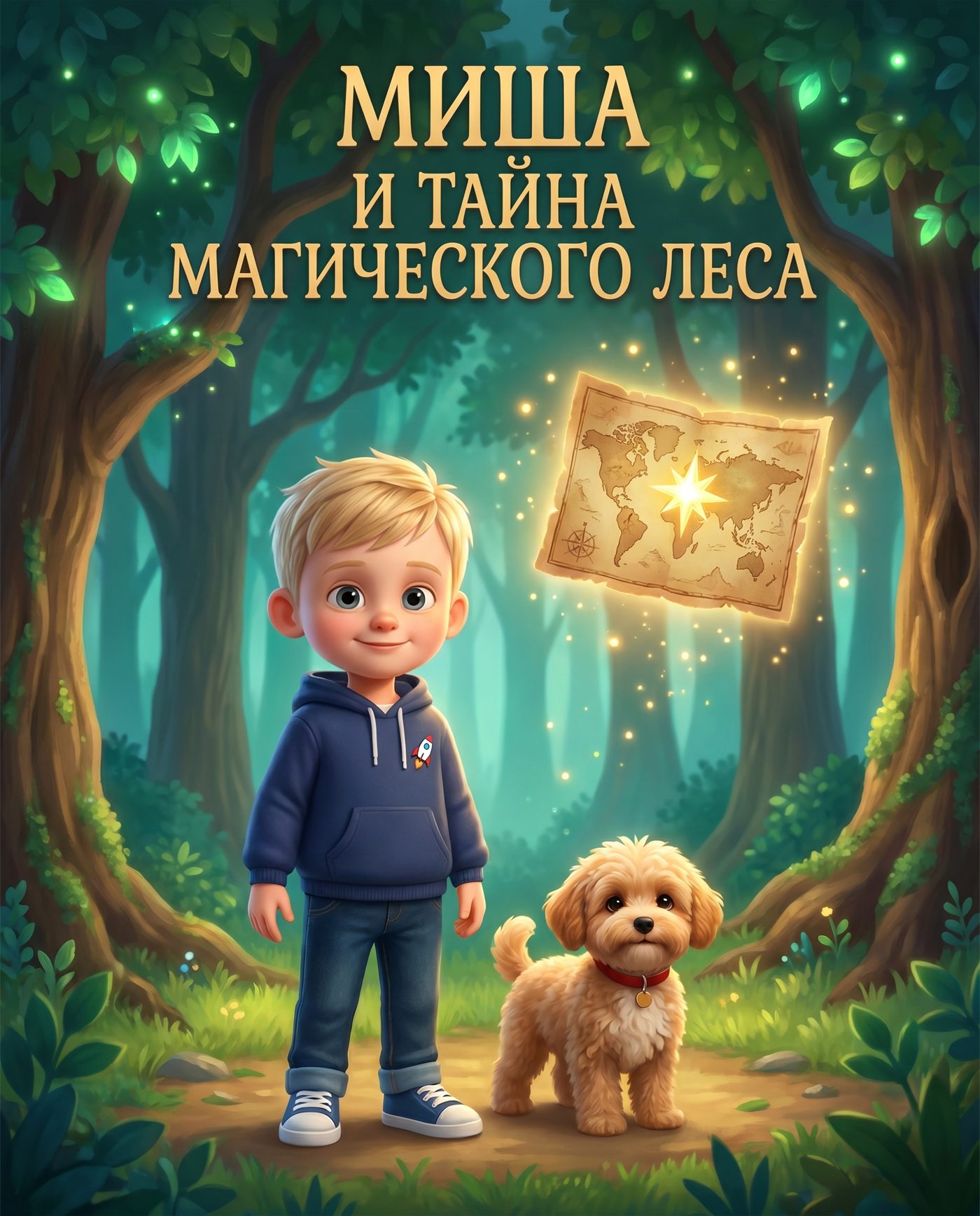 Миша и тайна магического леса — обложка персональной книги